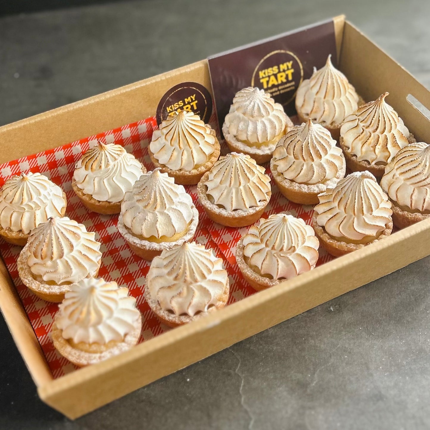 Box of petit Lemon Meringue Tarts