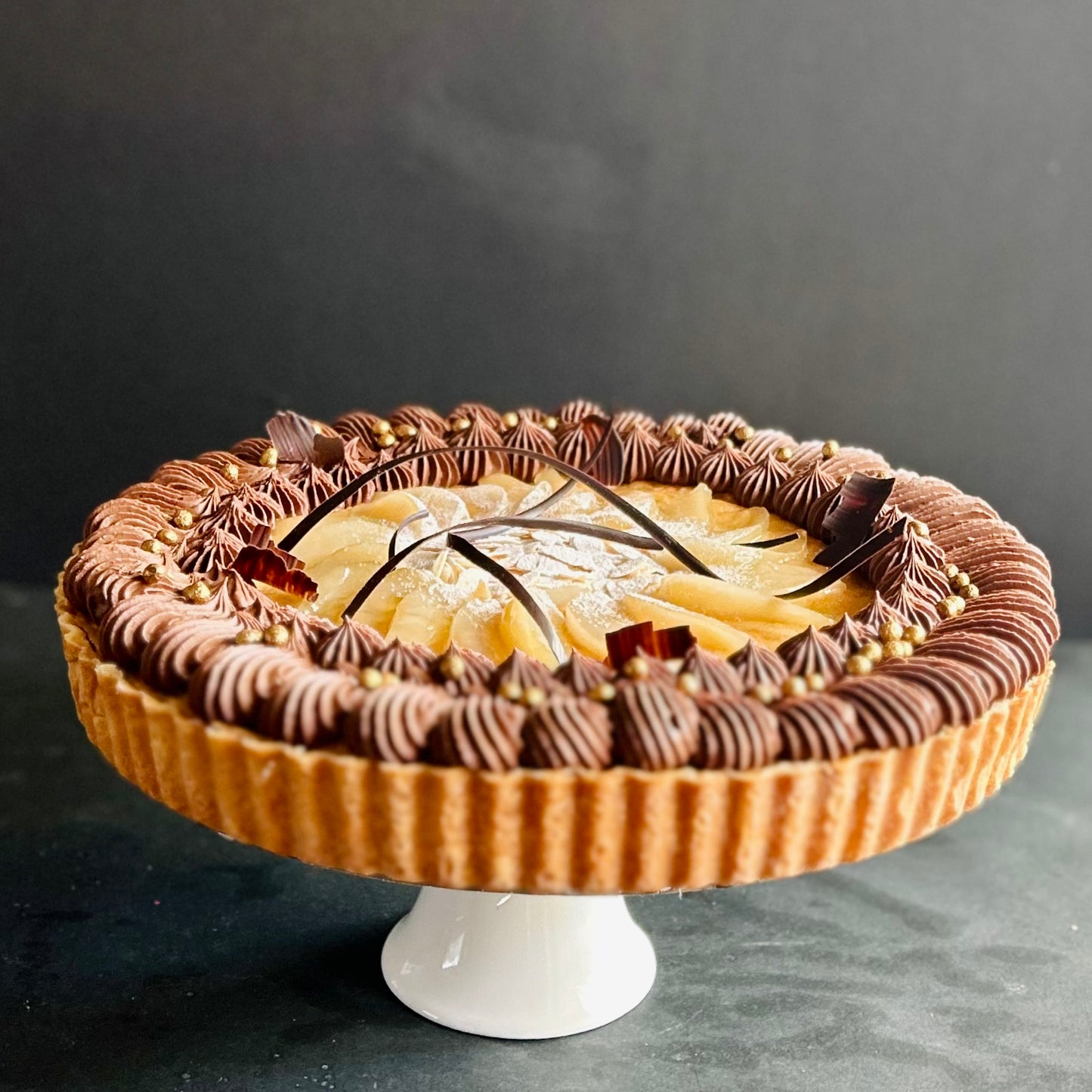 Spiced Poached Pear Tart